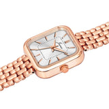 Rose gold bracelet style watch for women with silver dial