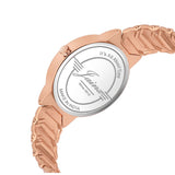 White dial crystal rose gold bracelet watch for women