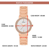 White dial crystal rose gold bracelet watch for women