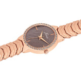 Side view of Jainx rose gold bracelet watch for women