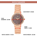 Jainx bracelet style watch for women with brown dial and jewelry clasp