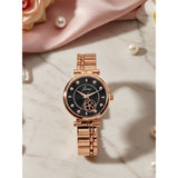 Black chain watch for women under 500 with rose gold bracelet strap