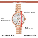 Jainx women’s silver dial analog watch with quartz movement details