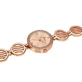Side view of Jainx crystal bracelet watch for women in rose gold