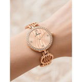 Jainx rose gold ladies watch styled with bracelet strap