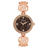 Jainx brown dial crystal studded bracelet watch for women