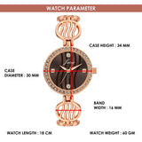 Jainx affordable premium watch for women with brown dial and crystal bezel