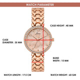 Jainx rose gold texture dial bracelet watch for women