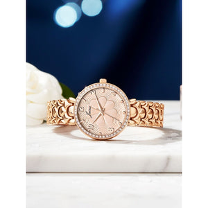 Jainx rose gold texture dial bracelet watch for women