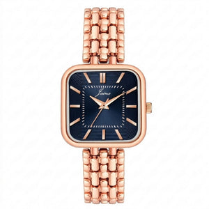 Jainx JW8684 rose gold bracelet watch for women with blue square dial