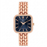 Jainx JW8684 rose gold bracelet watch for women with blue square dial