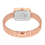 Rose gold metal bracelet strap watch for women with secure clasp design