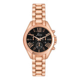 Jainx rose gold black Roman numeral bracelet watch for women - JW8686
