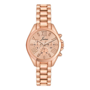 Jainx rose gold Roman numeral bracelet watch for women - JW8687
