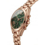Jainx rose gold green Roman numeral bracelet watch for women - JW8688
