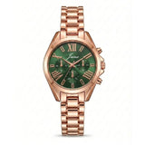 Jainx rose gold green Roman numeral bracelet watch for women - JW8688
