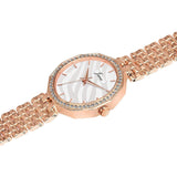 Jainx rose gold white textured dial bracelet watch for women - JW8690