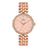 Jainx rose gold textured dial bracelet watch for women - JW8691
