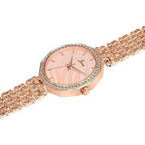 Jainx rose gold textured dial bracelet watch for women - JW8691
