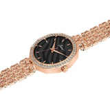 Jainx rose gold black textured dial bracelet watch for women - JW8692