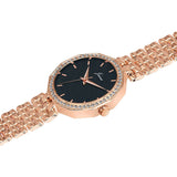 Jainx rose gold blue textured dial bracelet watch for women - JW8693
