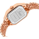 Jainx rose gold white square dial bracelet watch for women - JW8699
