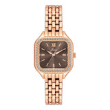 Jainx rose gold brown square dial bracelet watch for women - JW8696
