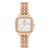 Jainx rose gold white square dial bracelet watch for women - JW8699
