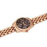 Jainx rose gold brown round dial bracelet watch for women - JW8702
