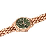 Jainx rose gold green round dial bracelet watch for women - JW8703

