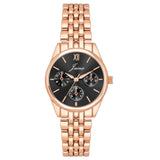 Jainx Rose Gold Bracelet Style Black Round Dial Analog Wrist Watch for Women - JW8704