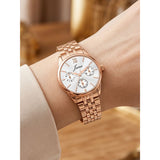 Jainx rose gold white round dial bracelet watch for women - JW8705
