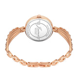 Jainx rose gold blue textured round dial bracelet watch for women - JW8708

