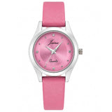 Jainx Pink Leather Strap Analog Wrist Watch for Women - JW8709