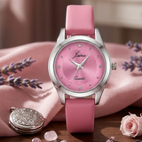 Jainx Pink Leather Strap Analog Wrist Watch for Women - JW8709
