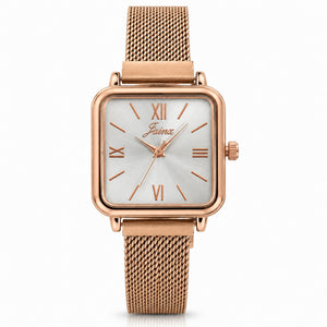Jainx Silver Square Dial Rose Gold Analog Watch for Women - JW8715