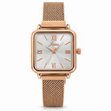 Jainx Silver Square Dial Rose Gold Analog Watch for Women - JW8715