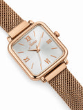 Jainx Silver Square Dial Rose Gold Analog Watch for Women - JW8715