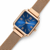 Jainx Blue Square Dial Rose Gold Analog Watch for Women - JW8716