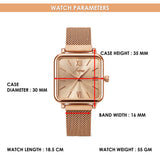 Jainx Square Dial Rose Gold Analog Watch for Women - JW8718