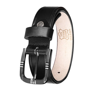 Jaxer Embossed Black Leather Belt for Men - JXBLT107 - Jainx Store