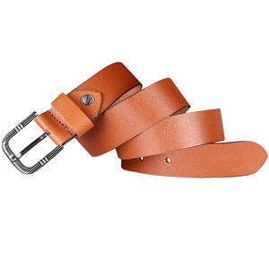 Jaxer Tan Solid Leather Belt For Men - JXBLT109