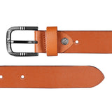 Jaxer Tan Solid Leather Belt for Men - JXBLT109 - Jainx Store