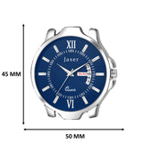 Jaxer Men'S Analog Watch With Blue Day & Date Feature Dial And Leather Strap - JXRM2118