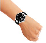 Jaxer Men'S Analog Watch With Black Day & Date Feature Dial And Leather Strap - JXRM2119