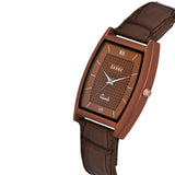 Jaxer Men'S Analog Watch With Brown Leather Strap And Slim Square Design - JXRM2137