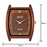 Jaxer Men'S Analog Watch With Brown Leather Strap And Slim Square Design - JXRM2137