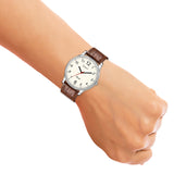 Jaxer Men'S Analog Watch With Beige Dial And Brown Leather Strap - JXRM2149