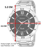 Jaxer Men'S Black Dial Analog Watch With Day & Date Feature And Steel Chain - JXRM2168