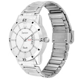 Jaxer Men'S White Dial Analog Watch With Day & Date Feature And Steel Chain - JXRM2170